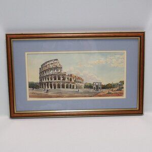 Liapin Roman Watercolor Print of the Colosseum 1995